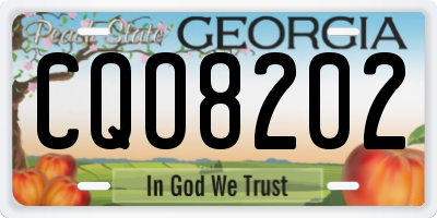 GA license plate CQO8202