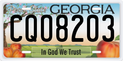 GA license plate CQO8203