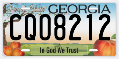 GA license plate CQO8212