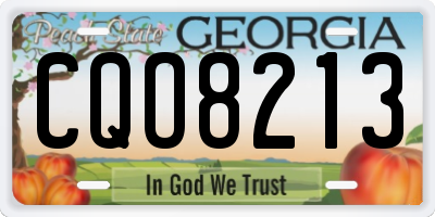 GA license plate CQO8213
