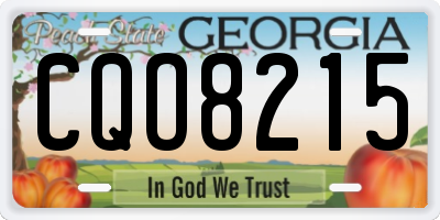 GA license plate CQO8215