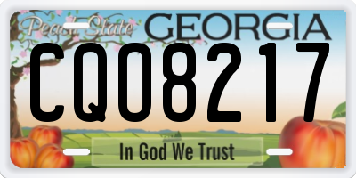 GA license plate CQO8217