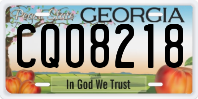 GA license plate CQO8218