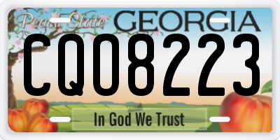 GA license plate CQO8223
