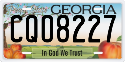 GA license plate CQO8227