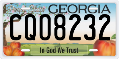 GA license plate CQO8232