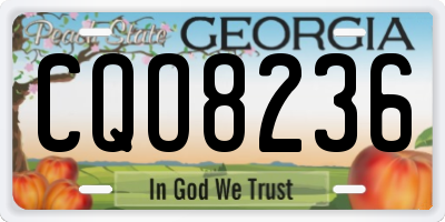 GA license plate CQO8236