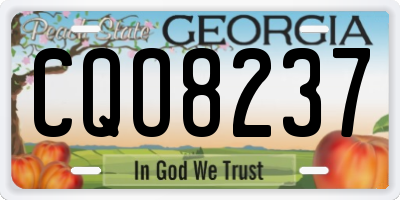 GA license plate CQO8237