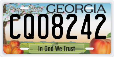 GA license plate CQO8242