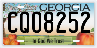 GA license plate CQO8252