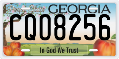 GA license plate CQO8256