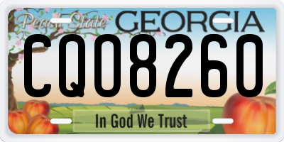 GA license plate CQO8260