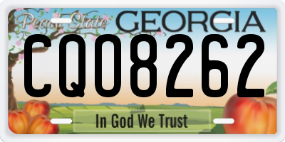 GA license plate CQO8262