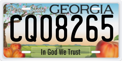 GA license plate CQO8265
