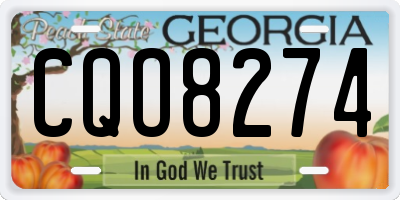 GA license plate CQO8274