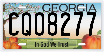 GA license plate CQO8277