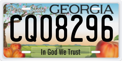 GA license plate CQO8296