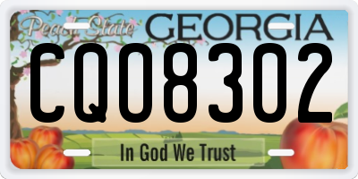 GA license plate CQO8302