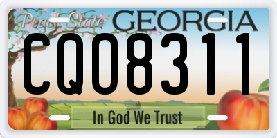 GA license plate CQO8311