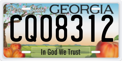 GA license plate CQO8312