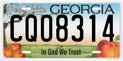 GA license plate CQO8314