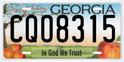 GA license plate CQO8315