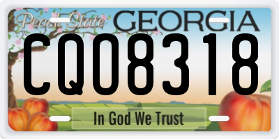 GA license plate CQO8318