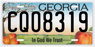 GA license plate CQO8319