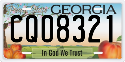 GA license plate CQO8321