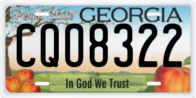 GA license plate CQO8322