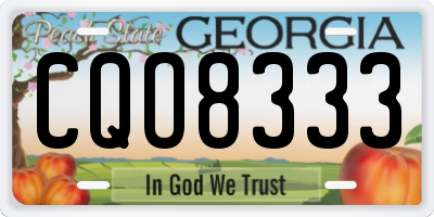 GA license plate CQO8333