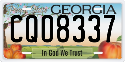 GA license plate CQO8337