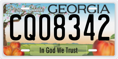 GA license plate CQO8342