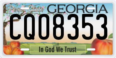 GA license plate CQO8353
