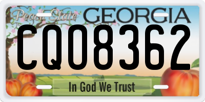 GA license plate CQO8362