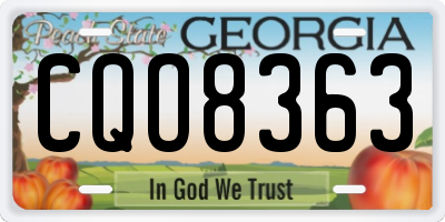 GA license plate CQO8363