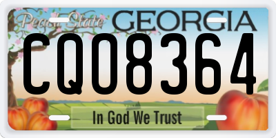 GA license plate CQO8364