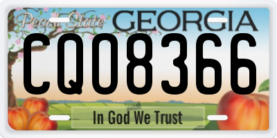 GA license plate CQO8366