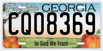 GA license plate CQO8369