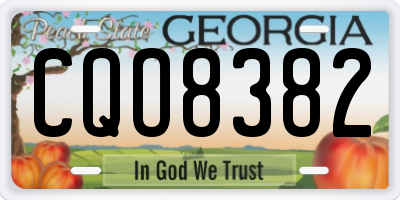 GA license plate CQO8382