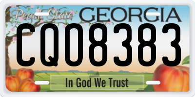 GA license plate CQO8383