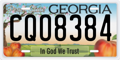 GA license plate CQO8384