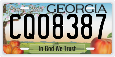 GA license plate CQO8387