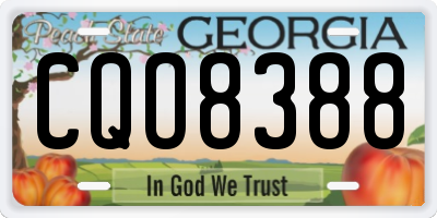 GA license plate CQO8388