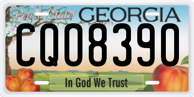 GA license plate CQO8390