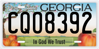 GA license plate CQO8392