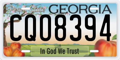 GA license plate CQO8394