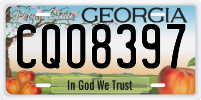 GA license plate CQO8397