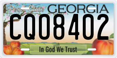 GA license plate CQO8402