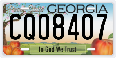 GA license plate CQO8407